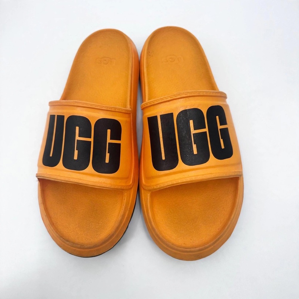 UGG Mens Slide Sandals Orange Logo Comfort Casual Pool Slides‎
